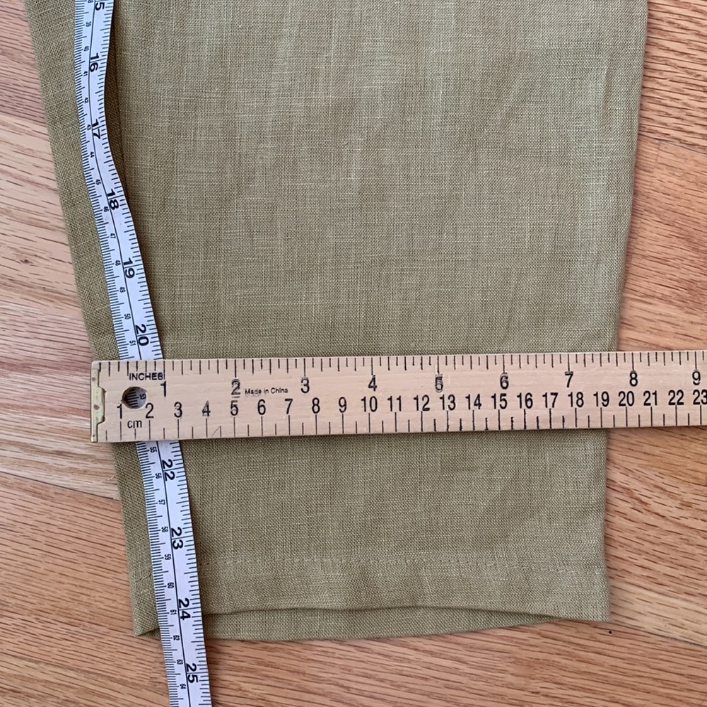 ❌SOLD❌ ZARA 100% Linen pants Tapered High waist Elastic - Picture 16 of 16